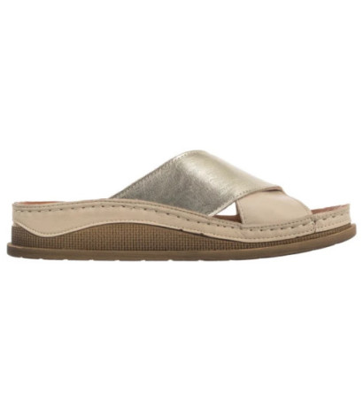 Maciejka Beżowe/Złote L4986-37/00-0 (MA1395-a) Women's Shoes/Flip Flops