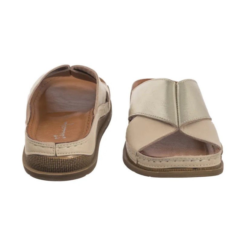 Maciejka Beżowe/Złote L4986-37/00-0 (MA1395-a) Women's Shoes/Flip Flops