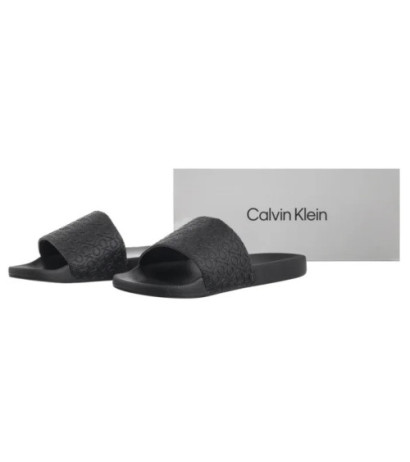 Calvin Klein Pool Slide Mono Ck Black HW0HW02541 (CK667-a) Women's Shoes/Flip Flops