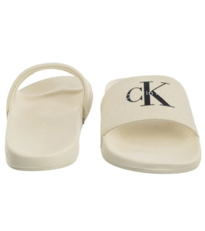 Calvin Klein Slide Monogram Wn Logo Ck Sweet Corn YW0YW01967 AD6 (CK675-a) Women's Shoes/Flip Flops