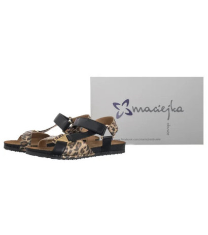 Maciejka Czarny+Pantera 07026-20/00-1 (MA1399-b) sandals
