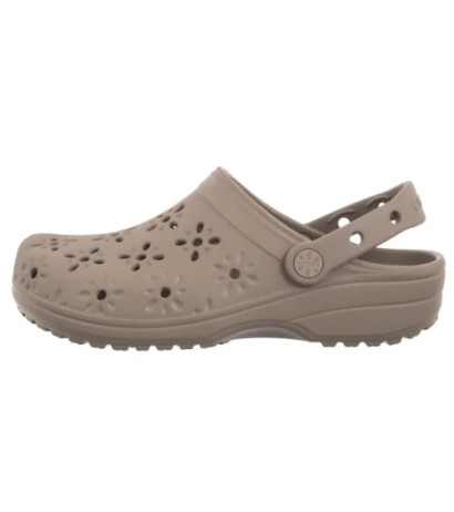 Crocs Classic Floral Cut Out Clog Taupe 210927-214 (CR389-a) Women's Shoes/Flip Flops