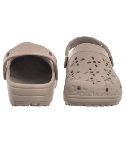 Crocs Classic Floral Cut Out Clog Taupe 210927-214 (CR389-a) Women's Shoes/Flip Flops