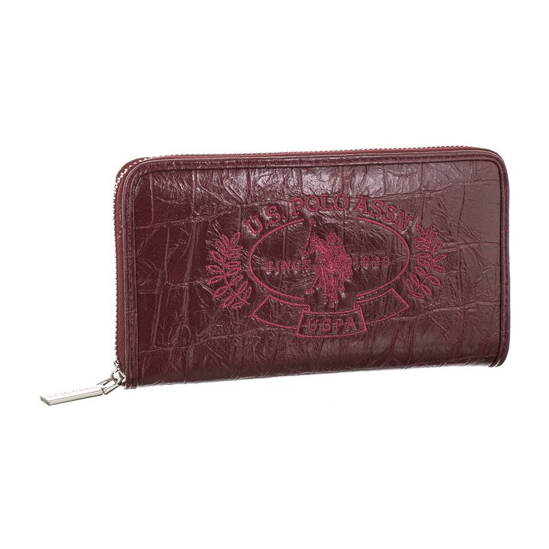 U.S. Polo Assn. New Hailey L Zip Ard Wall Croco Pu Bordeaux BEUHF5162WVR410 (US108-a) handbag