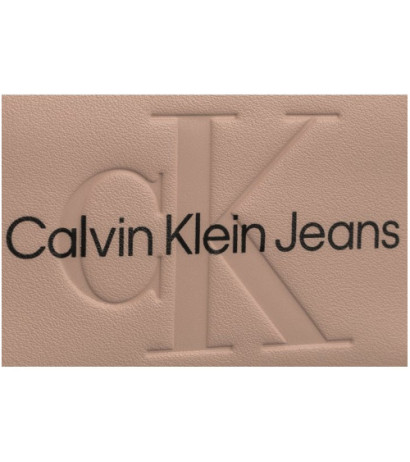 Calvin Klein Sculpted Med Zip Around Mono Pale Conch Logo K60K607229 TFT (CK121-f) handbag