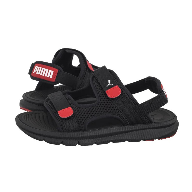Puma Evolve Sandal Jr Puma Black-Puma White-Red 390449-01 (PU616-b) sandals