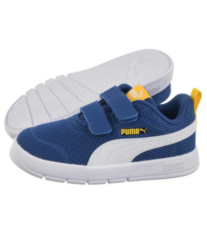Puma Courtflex V3 Mesh Inf Clyde Royal-White-Yellow 398086-05 (PU619-b) sports shoes