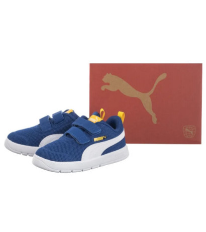 Puma Courtflex V3 Mesh Inf Clyde Royal-White-Yellow 398086-05 (PU619-b) sports shoes
