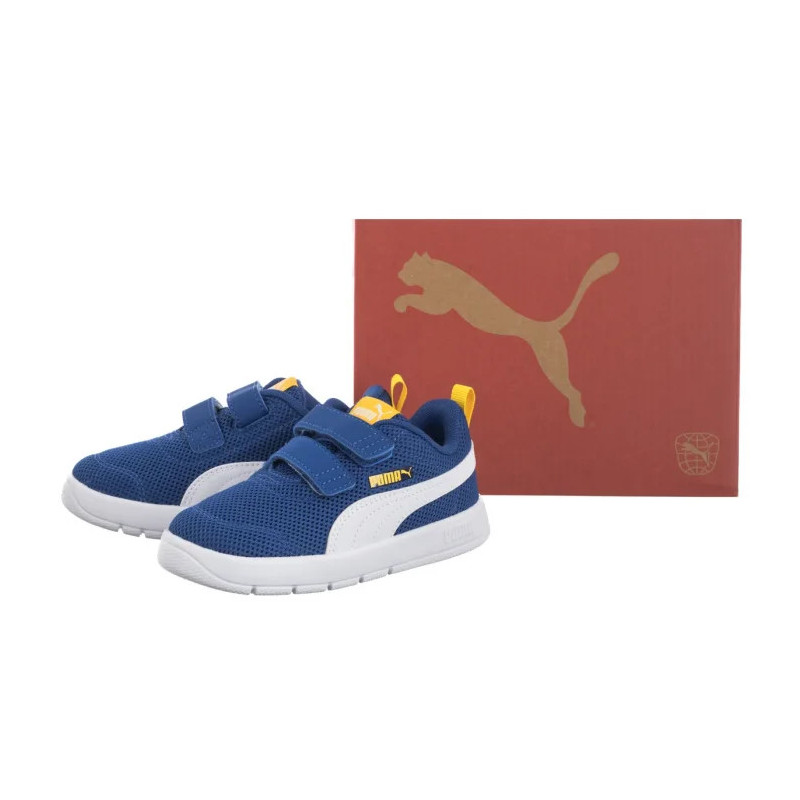 Puma Courtflex V3 Mesh Inf Clyde Royal-White-Yellow 398086-05 (PU619-b) sports shoes