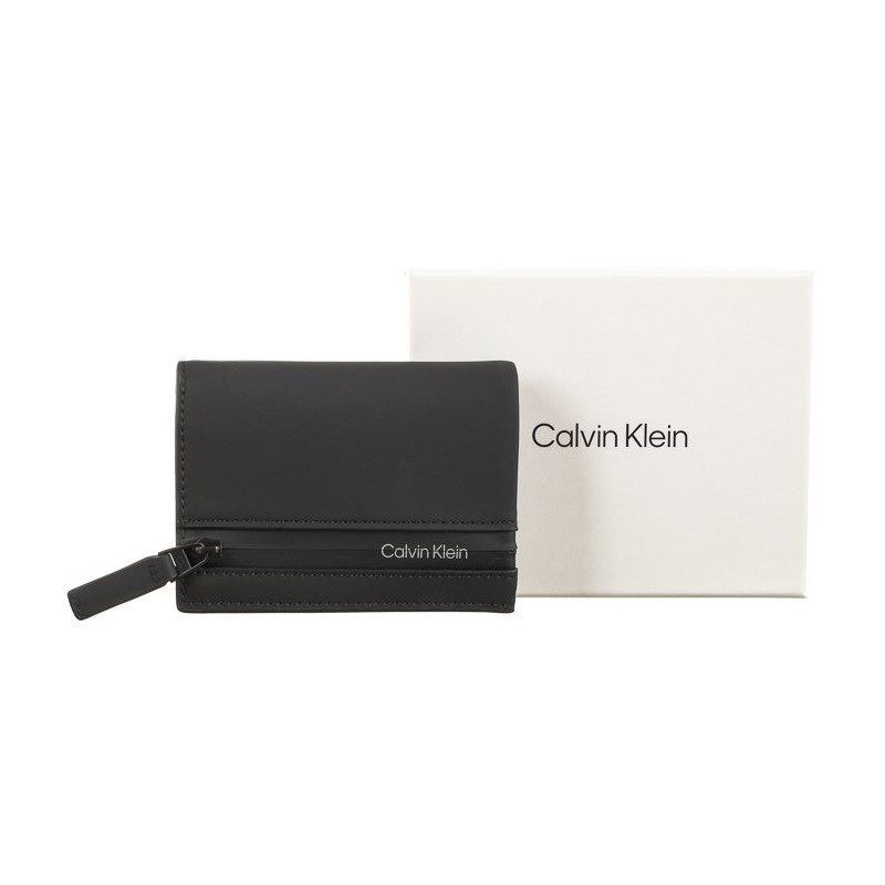 Calvin Klein Rubberized Bifold 6cc W/Coin Black K50K510895 BAX (CK346-a) handbag