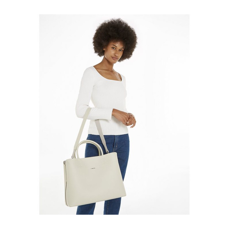 Calvin Klein Business Large Tote Saffiano DK Ecru/Sand Pebble K60K611674 PC4 (CK450-a) handbag