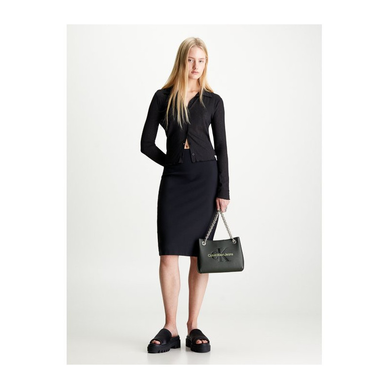 Calvin Klein Sculpted Shoulder Bag24 Mono Black/Dark Juniper K60K607831 0GX (CK424-b) handbag