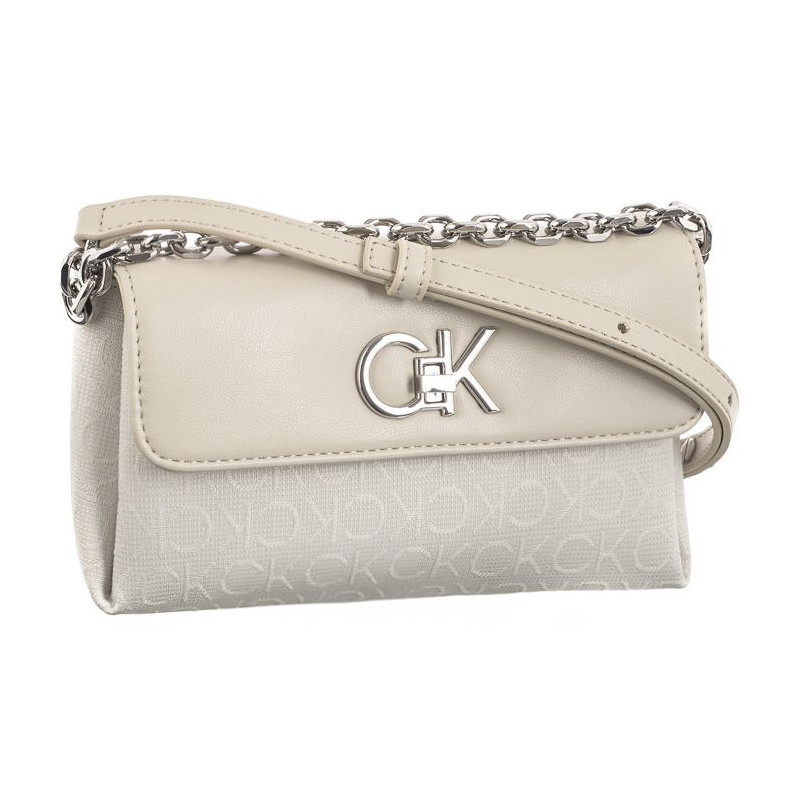Calvin Klein Re-Lock Mini Crossbody Bag_JCQ Dk Ecru Jacquard Mono K60K611989 PC4 (CK478-a) handbag
