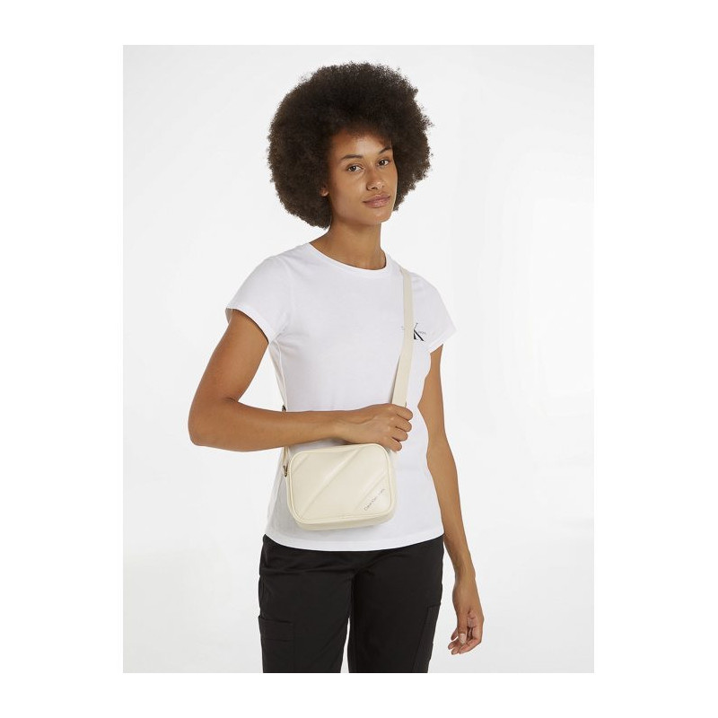 Calvin Klein Quilted Camera Bag 18 Papyrus K60K611821 YAN (CK488-b) handbag
