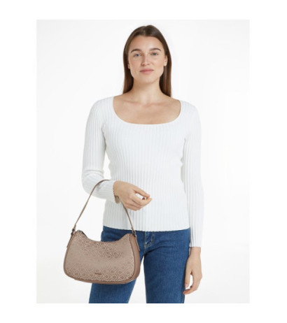 Calvin Klein CK Refine Shoulder Bag-JCQ Chanterelle Mono Jacquard K60K612333 0HE (CK525-a) handbag