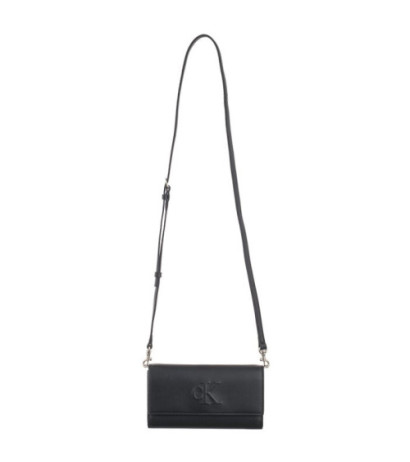 Calvin Klein Sculpted Long Fold Strap Deboss Black K60K612742 BEH (CK531-a) handbag
