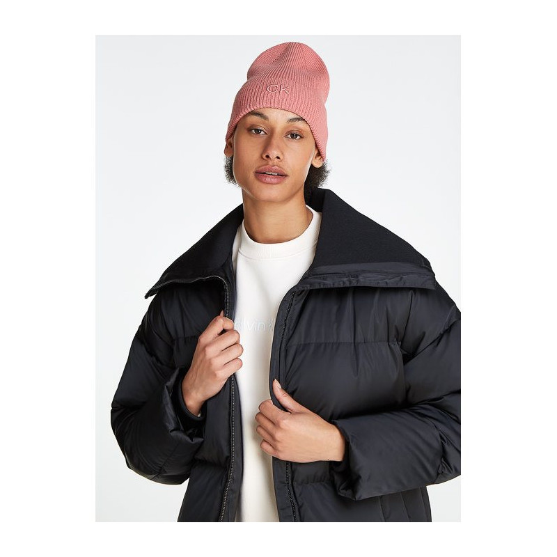 Calvin Klein CK Embroidery Fine Rib Beanie Dusty Rose K60K612590 VCE (CK554-b) cap