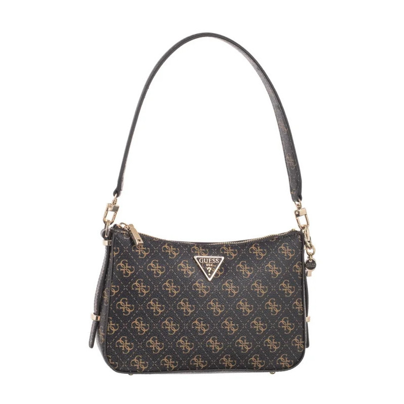 Guess Eco Erica Top Zip Shoulder Bag HWEQG9 51018 Brown Logo (GU664-a) handbag