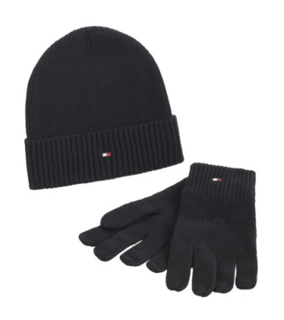 Tommy Hilfiger Flag Pima Cotton Beanie & Gloves AM0AM12938 BDS (TH1225-a) accessory