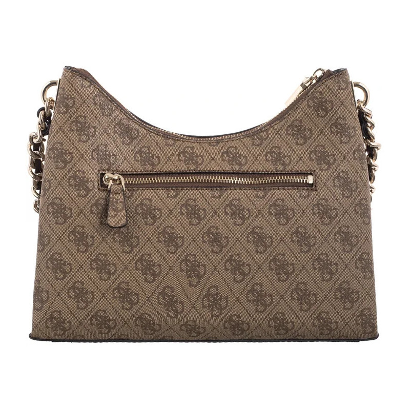 Guess Izzy Top Zip Shoulder Bag HWSG86 54010 Latte Logo/Brown (GU712-a) handbag