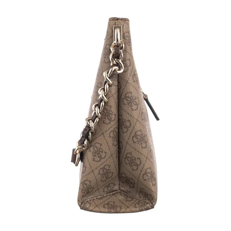 Guess Izzy Top Zip Shoulder Bag HWSG86 54010 Latte Logo/Brown (GU712-a) handbag