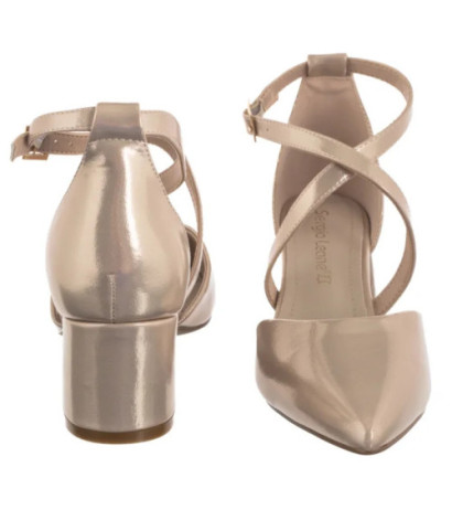 Sergio Leone Złote Satynowe SK 830 (SL578-a) shoes