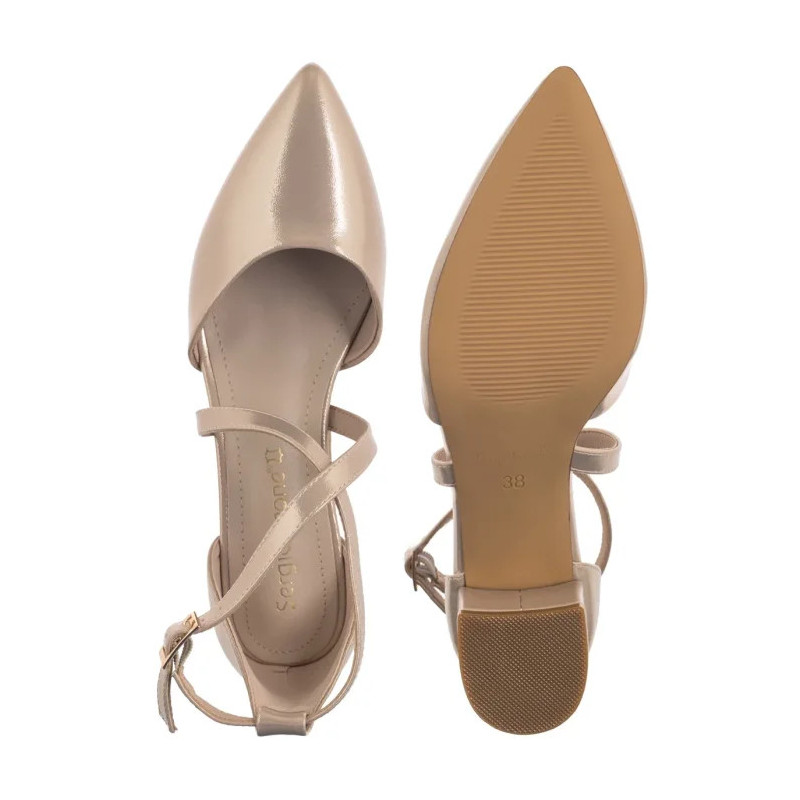 Sergio Leone Złote Satynowe SK 830 (SL578-a) shoes