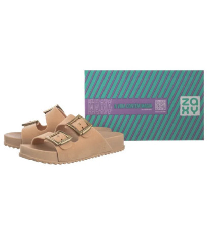 Zaxy Partner New AD RR285027/BG970 Beż Welur (ZA199-b) Women's Shoes/Flip Flops