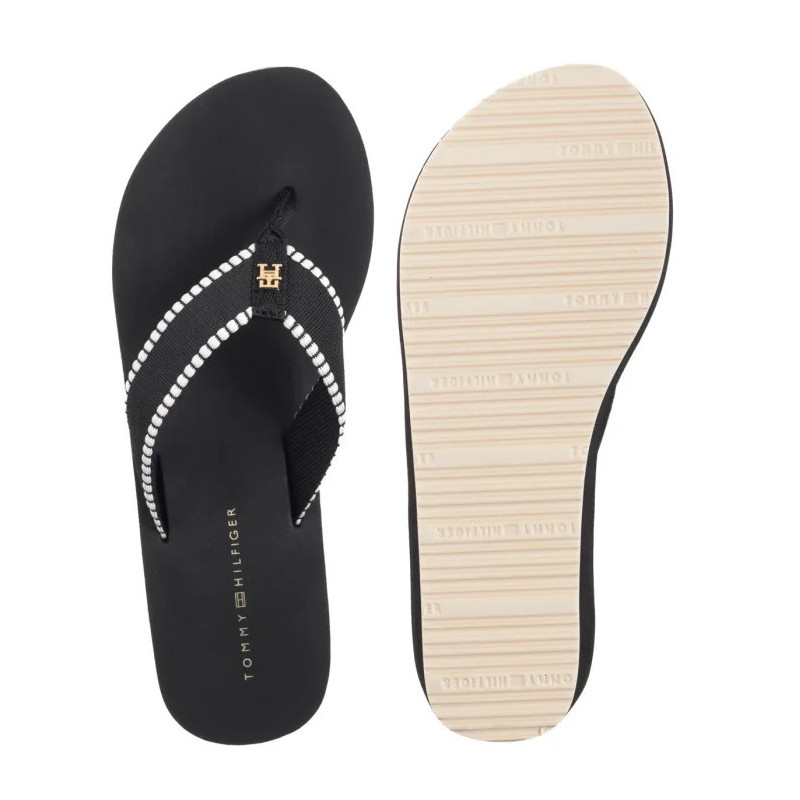 Tommy Hilfiger Wedge Beach Sandal Black FW0FW08738 BDS (TH1353-b) shoes