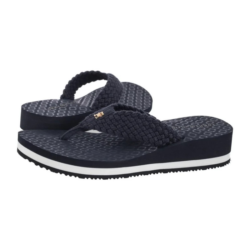 Tommy Hilfiger TH Crochet Mid Beach Sandal Space Blue FW0FW08737 DW6 (TH1357-a) flip flops