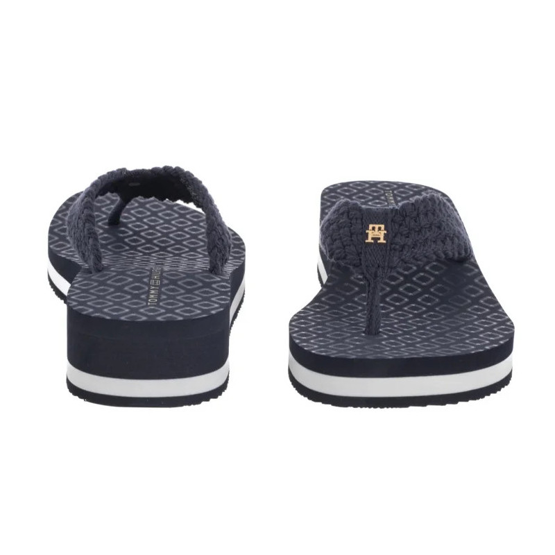 Tommy Hilfiger TH Crochet Mid Beach Sandal Space Blue FW0FW08737 DW6 (TH1357-a) flip flops