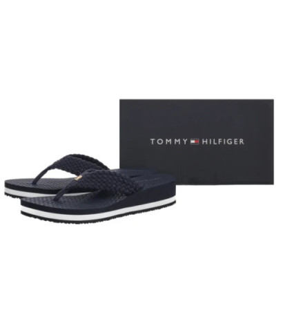 Tommy Hilfiger TH Crochet Mid Beach Sandal Space Blue FW0FW08737 DW6 (TH1357-a) flip flops
