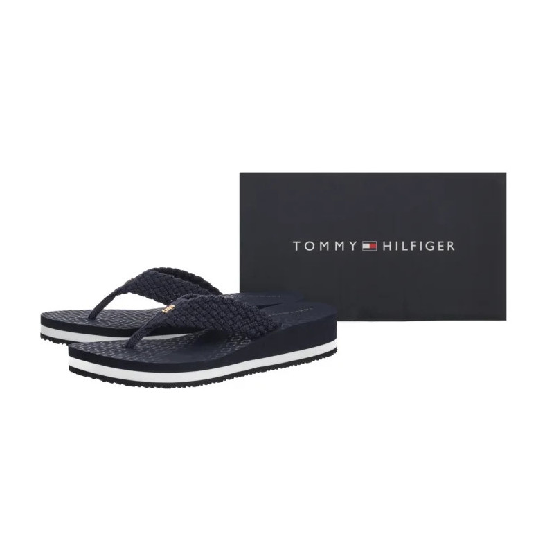 Tommy Hilfiger TH Crochet Mid Beach Sandal Space Blue FW0FW08737 DW6 (TH1357-a) flip flops