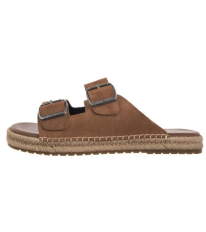 Tommy Hilfiger Flex Jutte Hilfiger Suede Sandal Fudge Brown FM0FM05503 GQM (TH1361-a) slippers