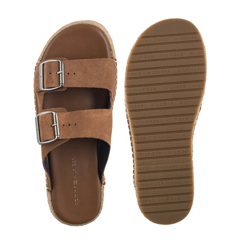 Tommy Hilfiger Flex Jutte Hilfiger Suede Sandal Fudge Brown FM0FM05503 GQM (TH1361-a) slippers