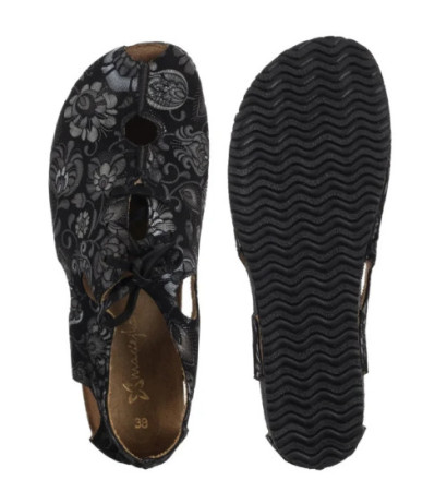 Maciejka Czarne/Kwiaty 06431-38/00-6 (MA1402-a) sandals