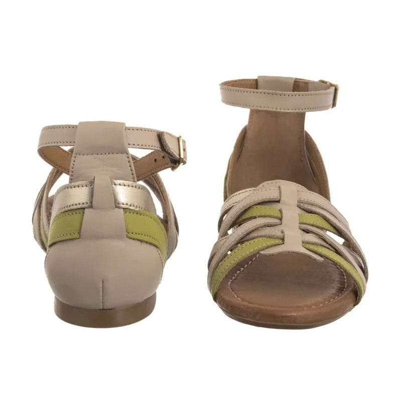 Maciejka Beżowe/Zielone 06974-37/00-1 (MA1401-b) sandals