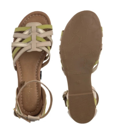Maciejka Beżowe/Zielone 06974-37/00-1 (MA1401-b) sandals