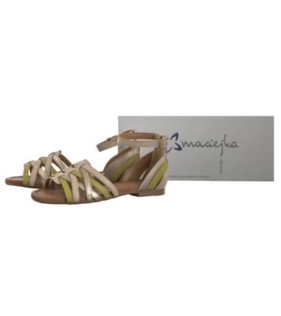 Maciejka Beżowe/Zielone 06974-37/00-1 (MA1401-b) sandals