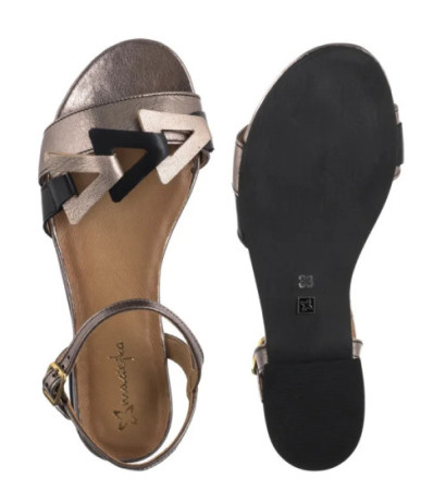 Maciejka Czarne/Złote 07023-20/00-1 (MA1404-a) sandals