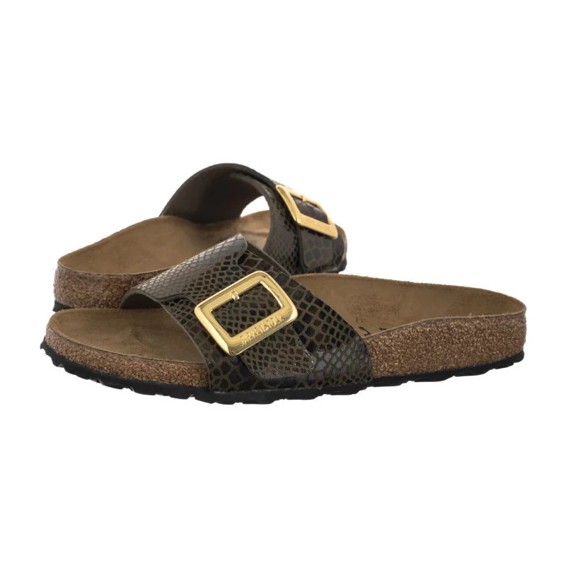 Birkenstock Catalina Cushion Buckle Shiny Snake Sage 1030320 (BK317-b) Women's Shoes/Flip Flops