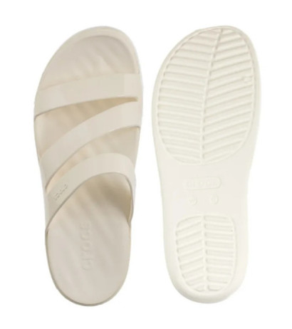 Crocs Getaway Patent Strappy Chalk 211296-0WV (CR395-a) Women's Shoes/Flip Flops