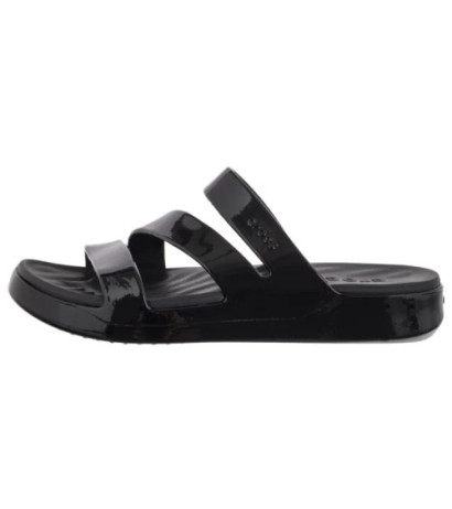 Crocs Getaway Patent Strappy Black 211296-001 (CR395-b) Women's Shoes/Flip Flops