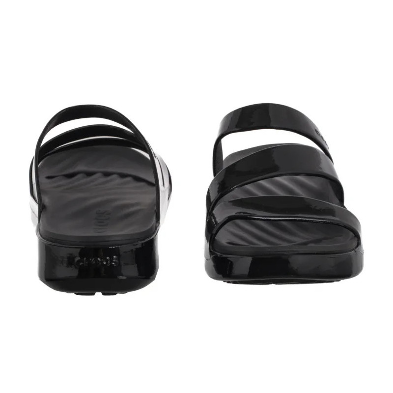 Crocs Getaway Patent Strappy Black 211296-001 (CR395-b) Women's Shoes/Flip Flops