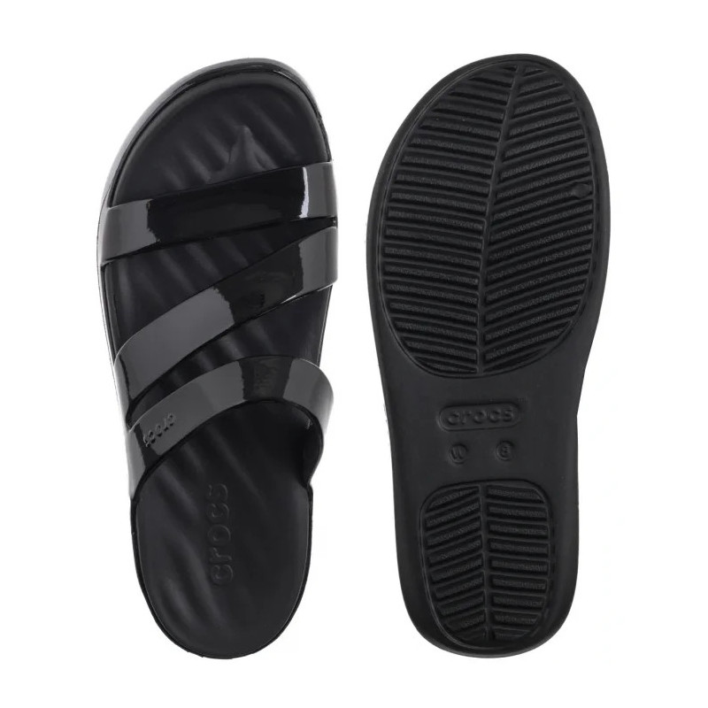 Crocs Getaway Patent Strappy Black 211296-001 (CR395-b) Women's Shoes/Flip Flops