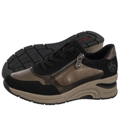 Rieker Czarne/Złote N9301-91 Beige Combination (RI277-a) shoes