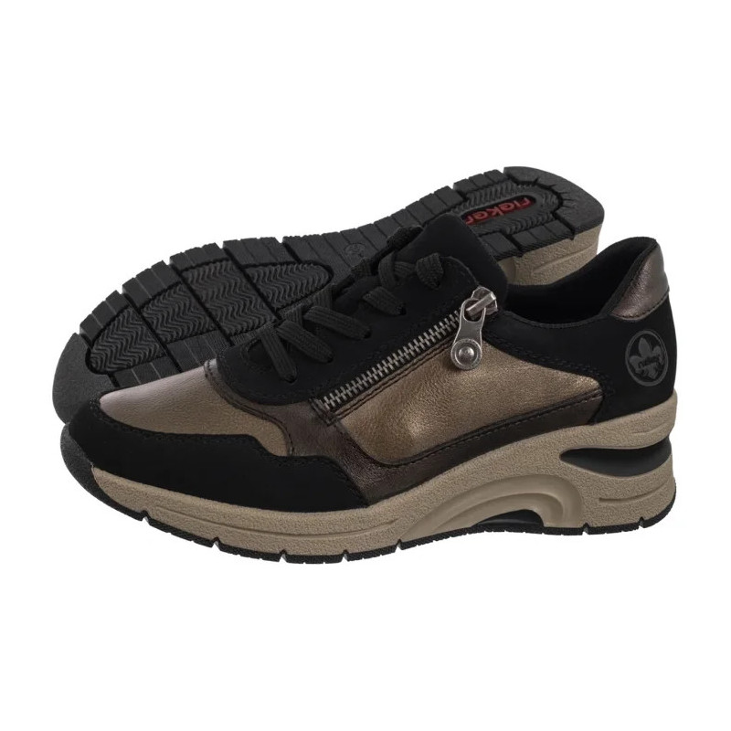 Rieker Czarne/Złote N9301-91 Beige Combination (RI277-a) shoes