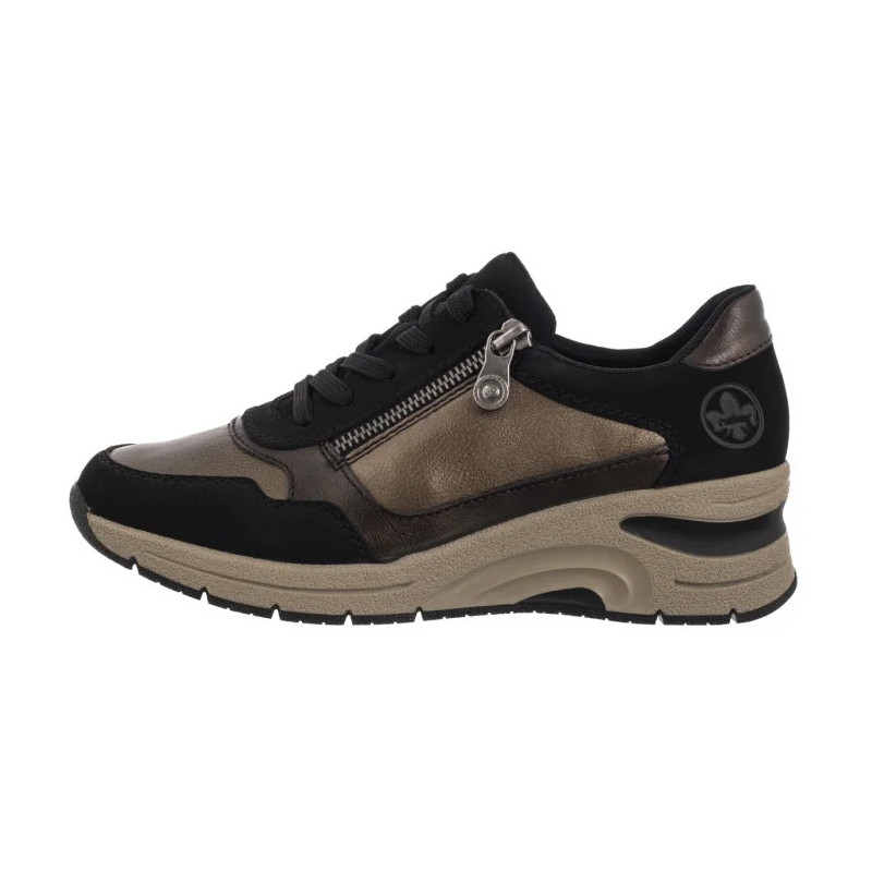 Rieker Czarne/Złote N9301-91 Beige Combination (RI277-a) shoes