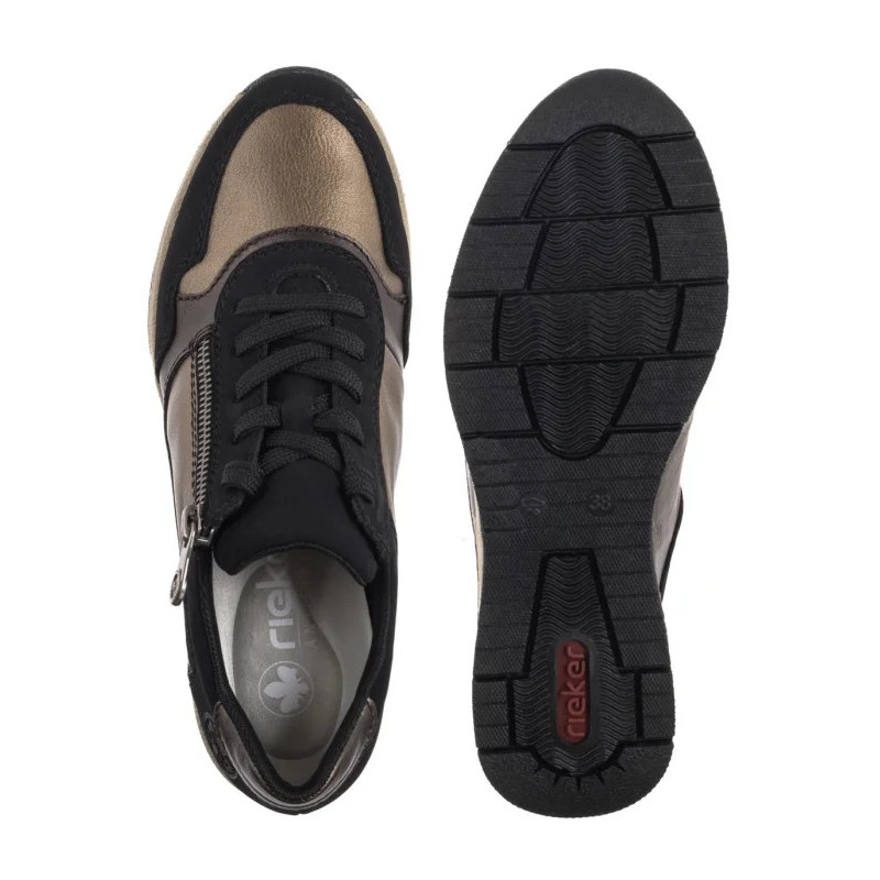 Rieker Czarne/Złote N9301-91 Beige Combination (RI277-a) shoes