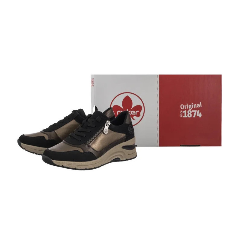 Rieker Czarne/Złote N9301-91 Beige Combination (RI277-a) shoes